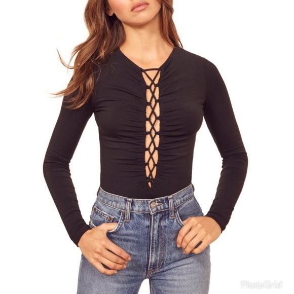 Reformation Tops - NWOT Reformation Karen Black Bodysuit